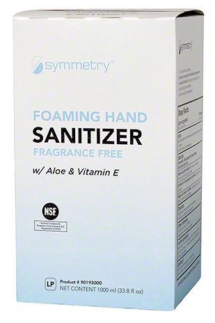 SYMMETRY FOAMING HAND
SANITIZER, WITH ALOE &amp; VITAMIN
E 1000ML 6/