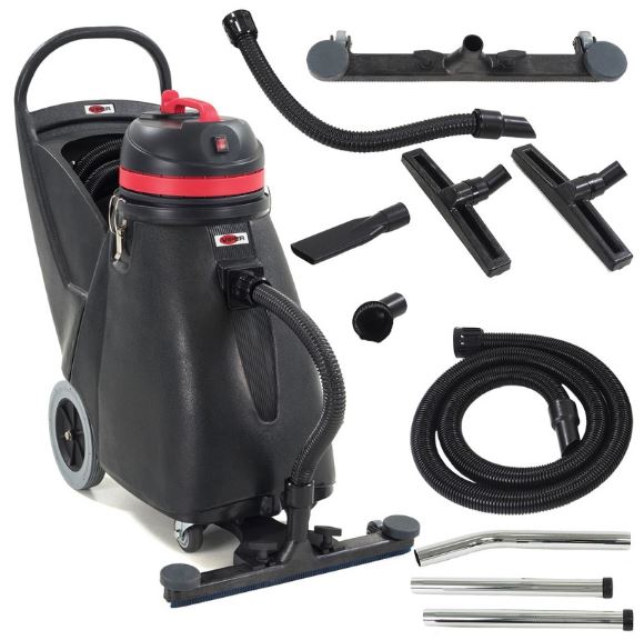 SHOVELNOSE 18GAL WET/DRY VAC,
24&quot; FRONT MOUNT SQUEEGEE,
9&#39;HOSE, KIT: CREVICE TOOL,
DUST BRUSH, WET/DRY PICK UP
TOOLS, WAND