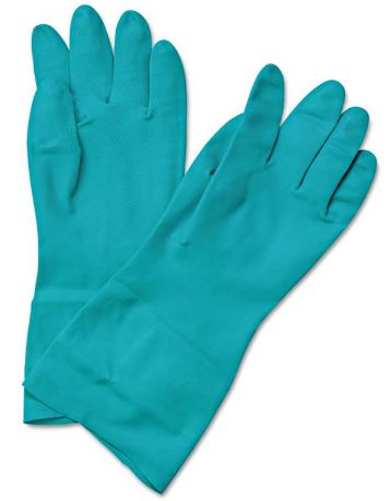 FLOCK LINED NITRIL GLOVE XLG  15-18 MIL, 13&quot;, GREEN
