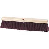 24&quot; MAROON OUTSIDE PUSH BROOM, STIFF POLY