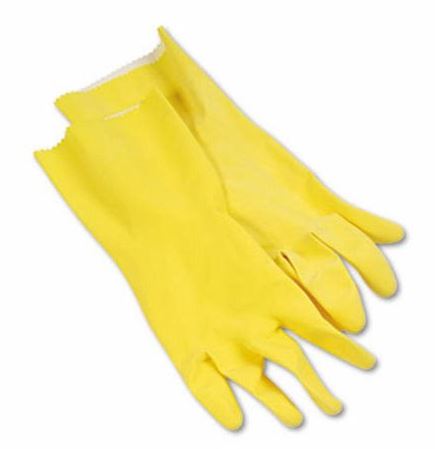 FLOCK LINED LATEX GLOVE LG 12 PAIRS/
