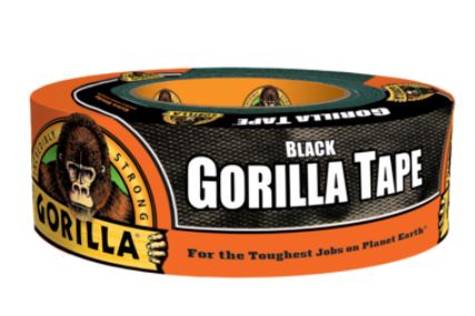 GORILLA TAPE ALL WEATHER DUCT TAPE, 1.88&quot; X 35YDS BLACK 10/