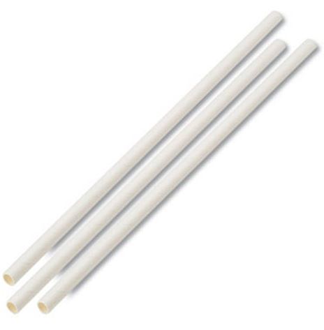 UNWRAPPED PAPER STRAWS 7 3/4&quot;X 1/4&quot; WHITE 4800/