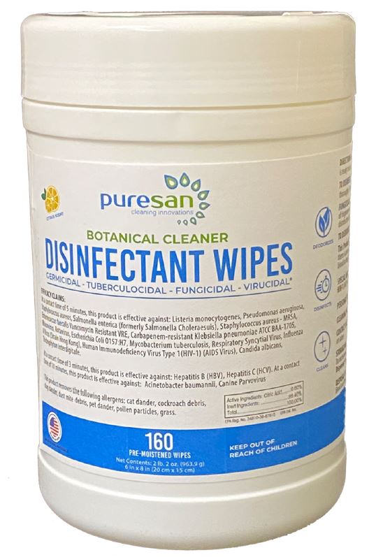 PURESAN DISINFECTING WIPES PPE LINEN SCENT 6 CANISTERS/160CT